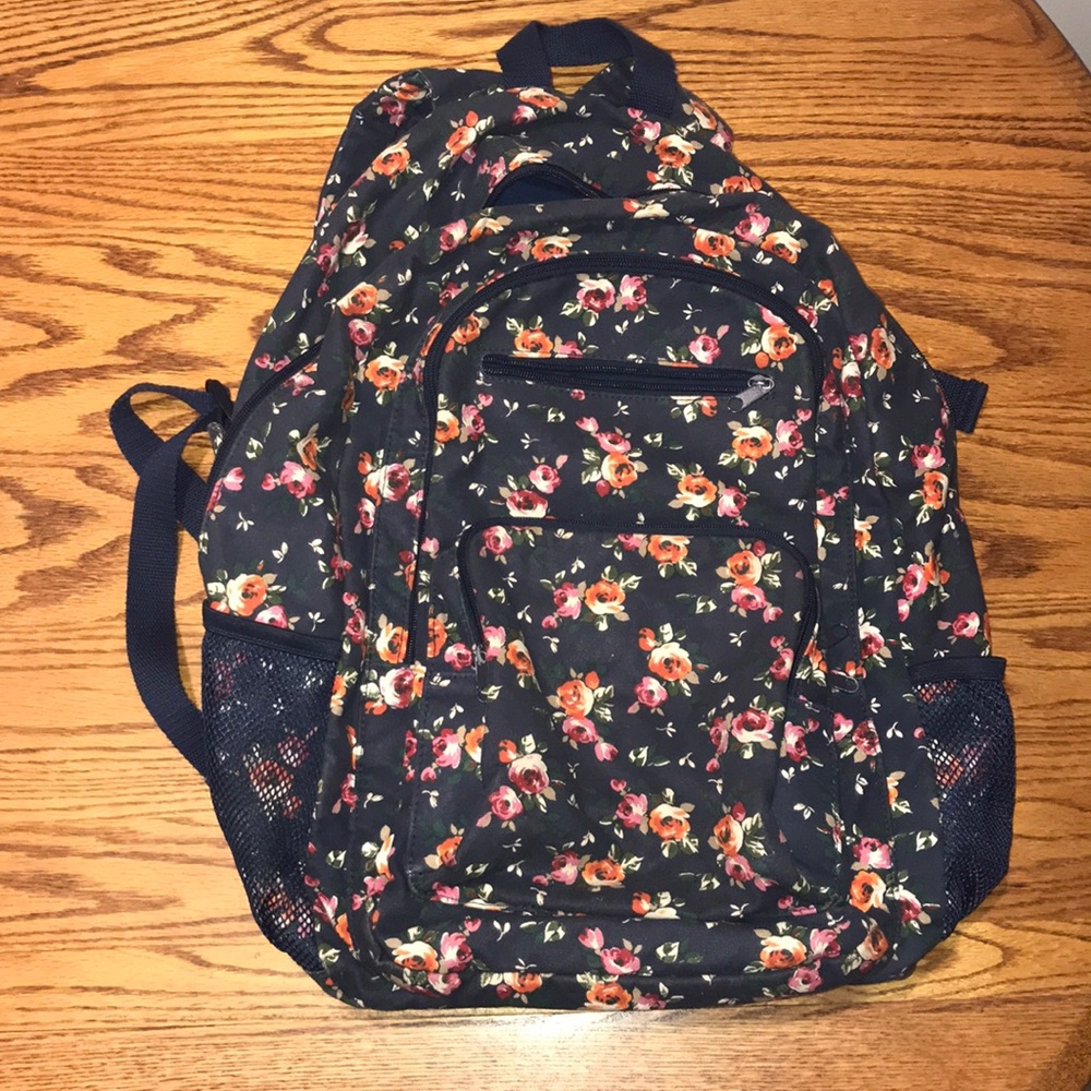 Blue Aeropostale Floral Print Backpack
